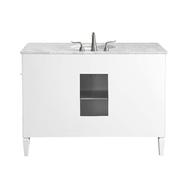 Montair White 48" Single Vanity With Carrara White Marble Top