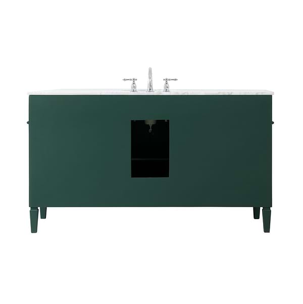 Montair Green 60" Single Vanity With Carrara White Marble Top