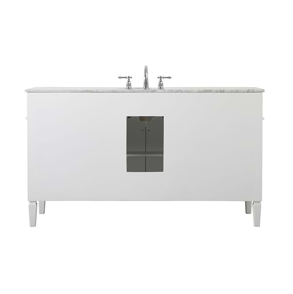 Montair White 60" Single Vanity With Carrara White Marble Top