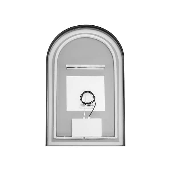 Aviva Brushed Black 24x40" Arched Aluminum Framed LED Wall Mount Bathroom Vanity Mirror in Brushed Black, View 8, open zoomed image