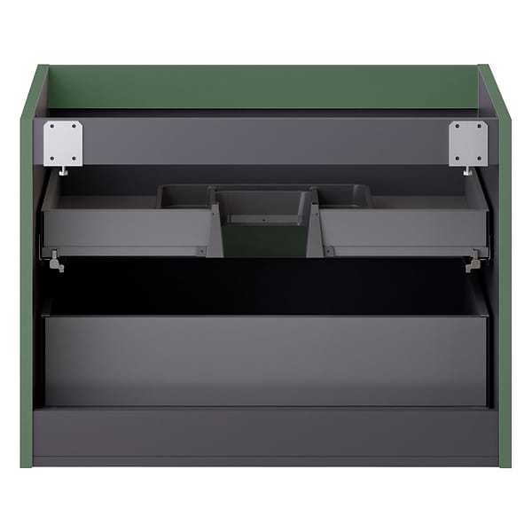 Prima Forest Green 30" Single Vanity with Integrated Solid Surface Top