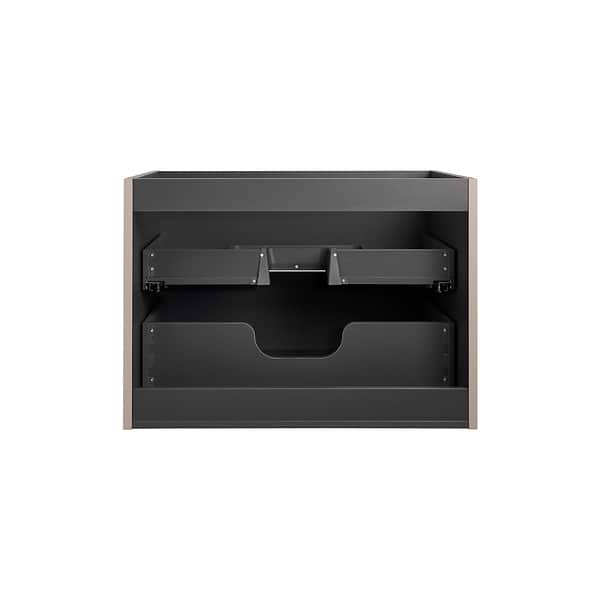 Alma Taupe 30" Vanity with Chrome Legs & Knobs with Integrated White Solid Surface Top