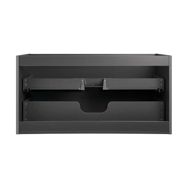 Alma Gray 42" Vanity with Gold Legs & Knobs with Integrated White Solid Surface Top
