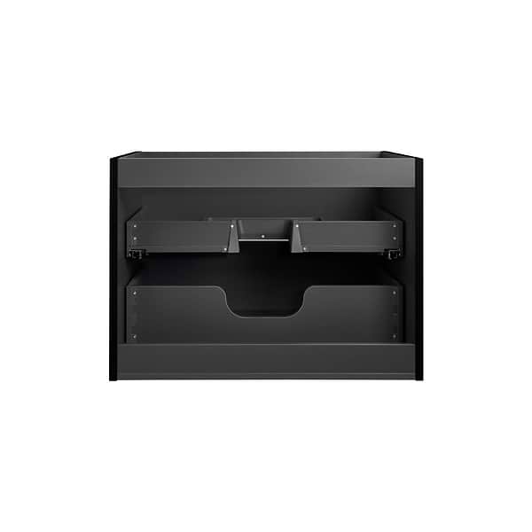 Alma Black 30" Vanity with Gold Legs & Knobs with Integrated White Solid Surface Top