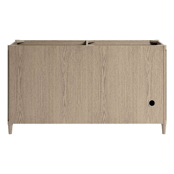 Ashford Greige Ash 60" Double Vanity with White Quartz Top by TileBar Studio Vanities, View 10, open zoomed image