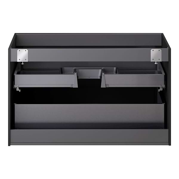 Astor Black 36" Single Vanity with Integrated White Solid SurfaceTop