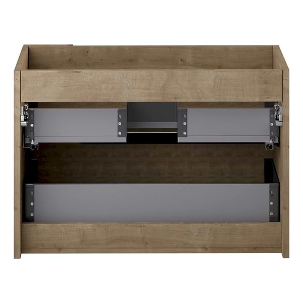 Duo Blonde Wood 32" Single Vanity with Integrated Black Ceramic Top