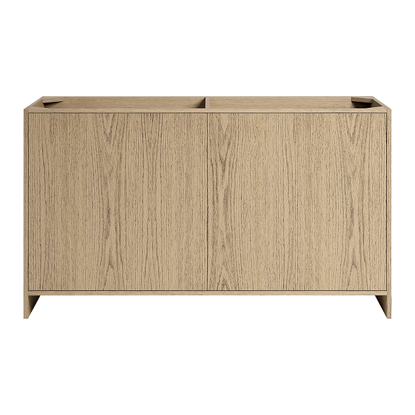 TileBar Studio Vanities Edison Medium Ash 60" Double Vanity with White Quartz Top