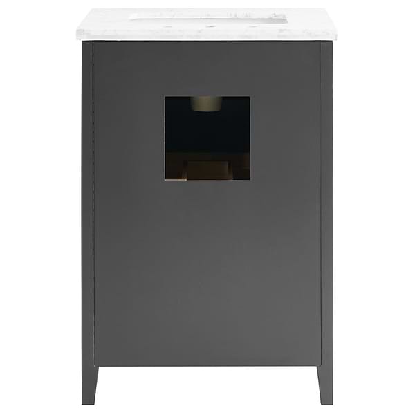 Iconic Charcoal and Gold 24" Single Vanity with Carrara Marble Top