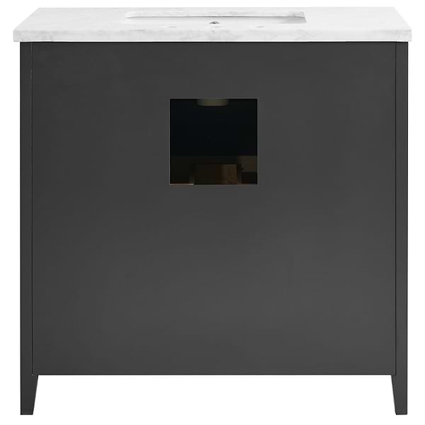 Iconic Charcoal and Gold 36" Single Vanity with Carrara Marble Top