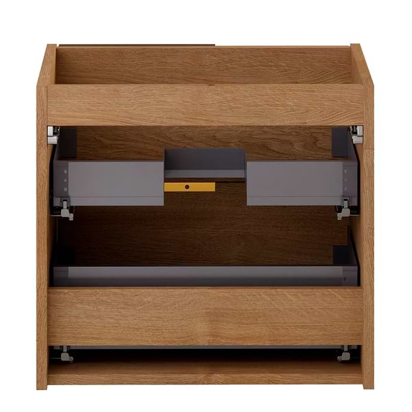 Kora Bamboo Faux Finish 24" Single Vanity with Gold Handles without Top