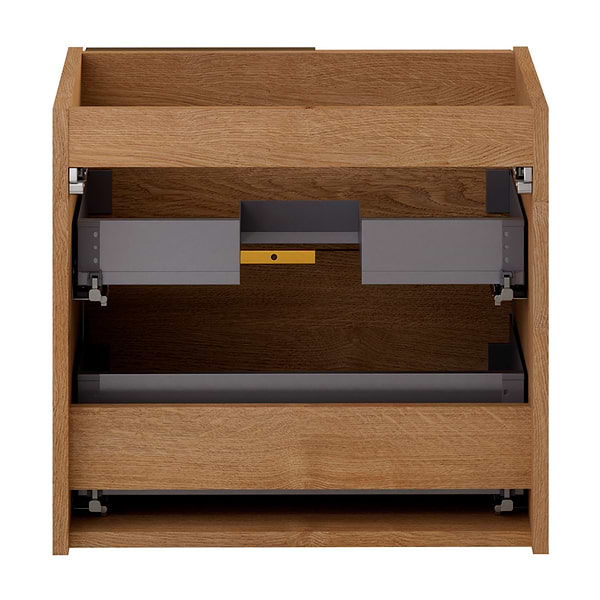 Kora Bamboo Faux Finish 24" Single Vanity with Integrated White Ceramic Top & Gold Handles