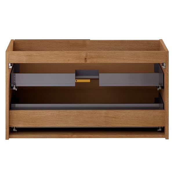 Kora Bamboo Faux Finish 40" Single Vanity with Gold Handles without Top