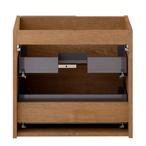 Kora Bamboo Faux Finish 24" Single Vanity with Silver Handles without Top
