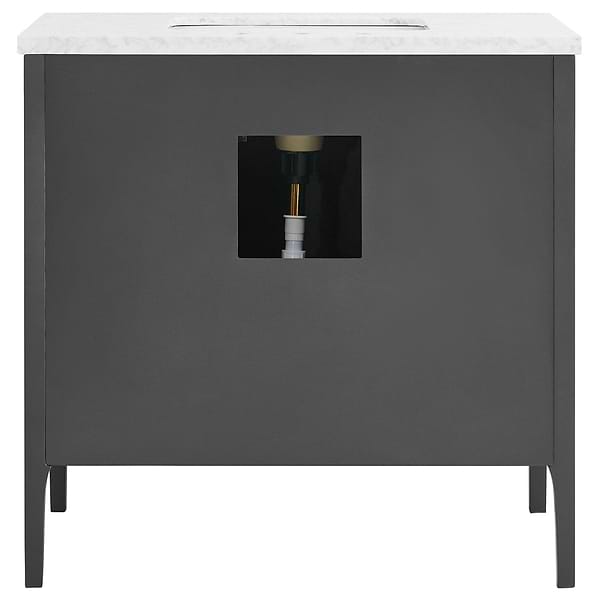 Province Charcoal and Gold 36" Single Vanity with Carrara Marble Top