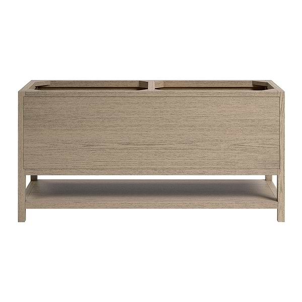 TileBar Studio Vanities Rowan Greige Ash 60" Double Vanity with Carrara Marble Top