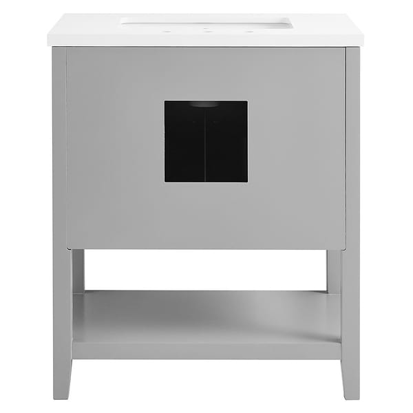 Sheraton 30" Gray Vanity with Pure White Quartz Top and Ceramic Basin