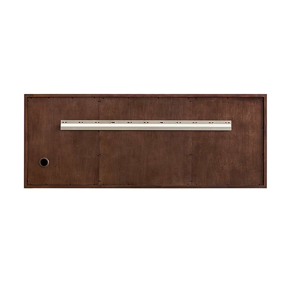 James Martin Vanities Amberly Mid-Century Walnut 60" Double Vanity with Carrara Marble Top