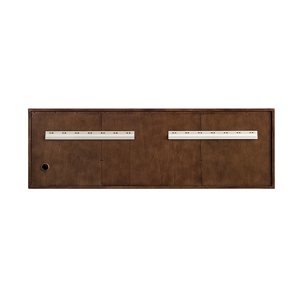 James Martin Vanities Amberly Mid-Century Walnut 72" Double Vanity with Eternal Jasmine Pearl Top