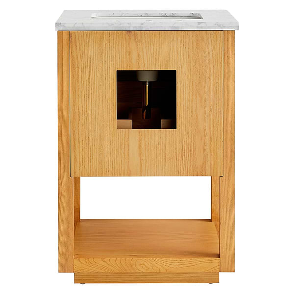 Dayton Woodgrain 24" Single Vanity with Carrara Marble Top