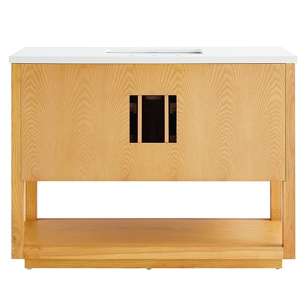 Dayton Woodgrain 48" Single Vanity with Pure White Quartz Top