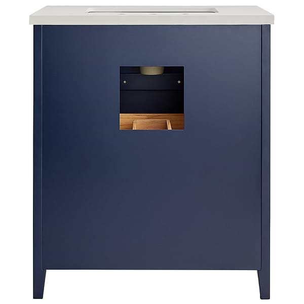 Iconic Navy and Gold 30" Single Vanity with Pure White Quartz Top