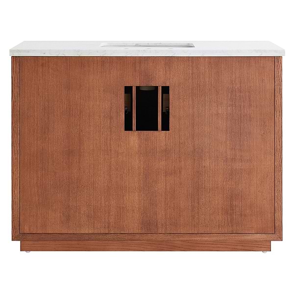 Marilyn Woodgrain 48" Single Vanity with Carrara Marble Top