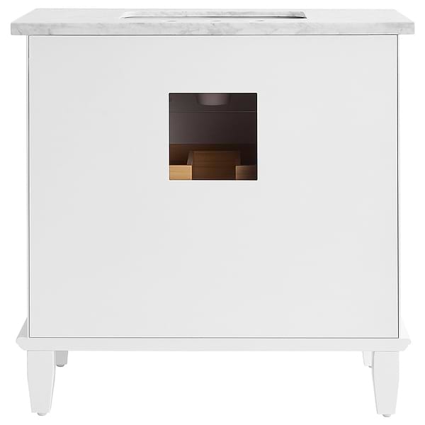 Nora White 36" Single Vanity with Carrara Marble Top