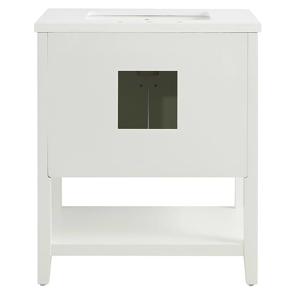 Sheraton 30" White Vanity with Pure White Quartz Top and Ceramic Basin