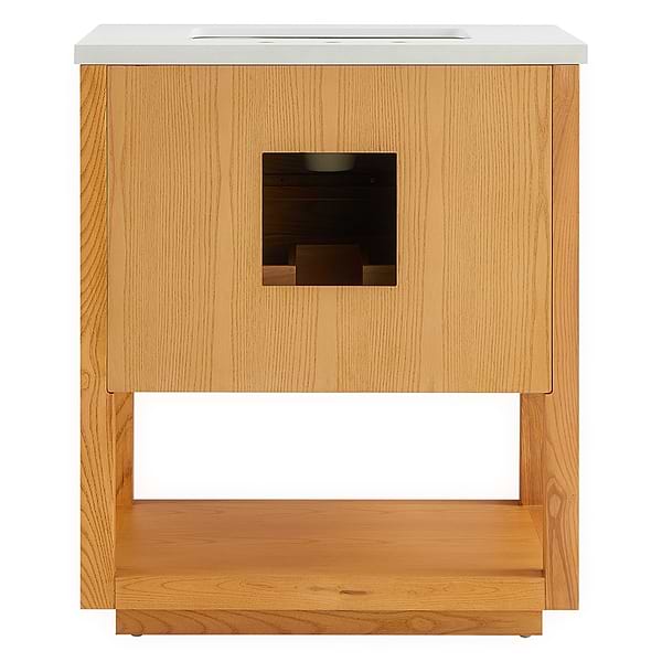 Dayton Woodgrain 30" Single Vanity with Pure White Quartz Top