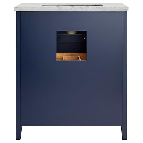 Iconic Navy and Gold 30" Single Vanity with Carrara Marble Top