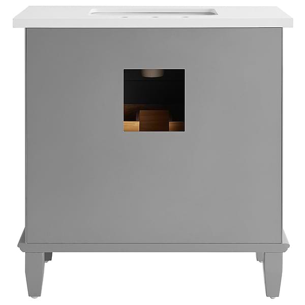 Nora Gray 36" Single Vanity with Pure White Quartz Top