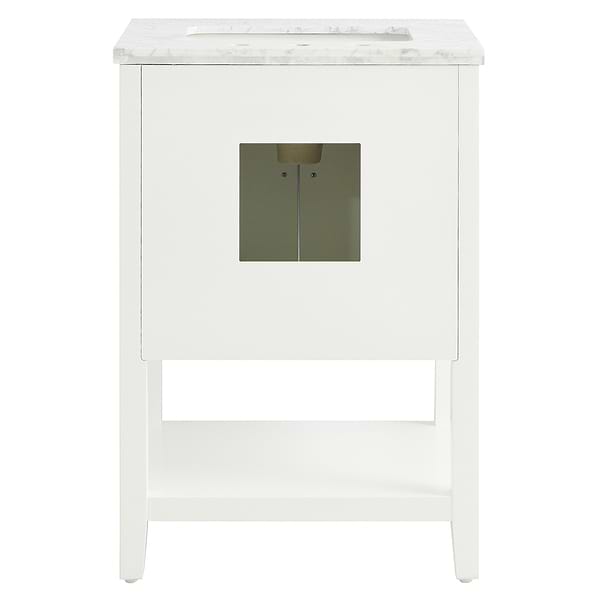 Sheraton 24" White Vanity with Carrara Marble Top and Ceramic Basin