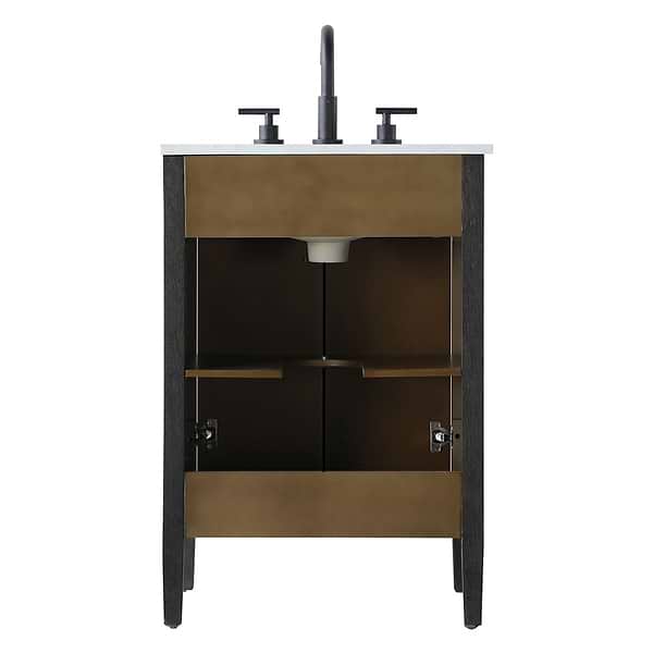 Juelle Chocolate Oak 24" Single Vanity with Cultured Marble Top