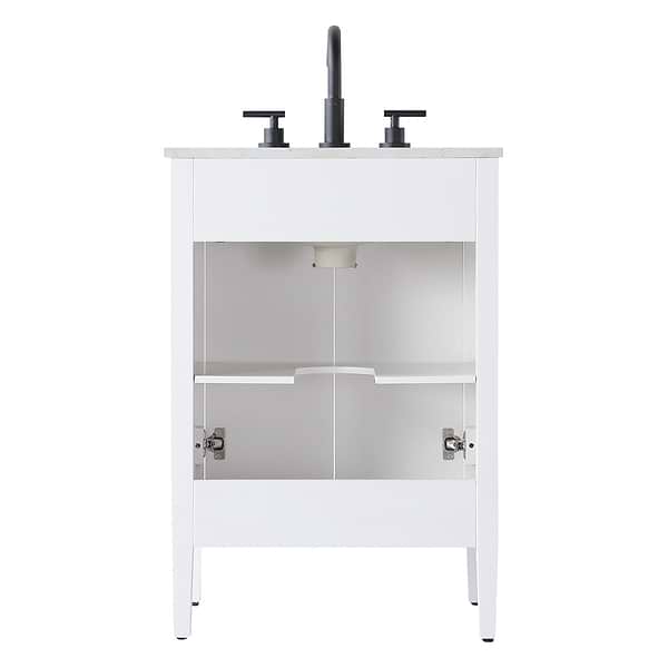 Juelle White 24" Single Vanity with Cultured Marble Top