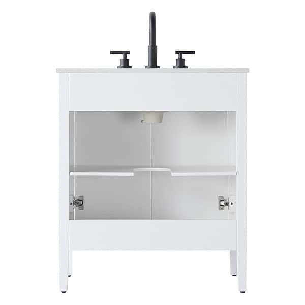 Juelle White 30" Single Vanity with Cultured Marble Top