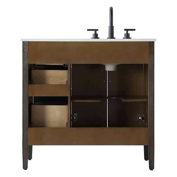 Juelle Chocolate Oak 36" Single Vanity with Cultured Marble Top