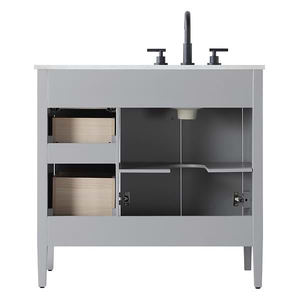 Juelle Gray 36" Single Vanity with Cultured Marble Top