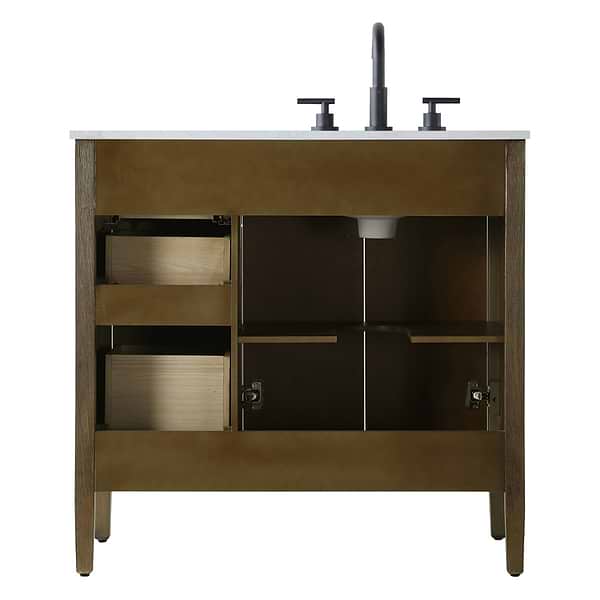 Juelle Hazel Oak 36" Single Vanity with Cultured Marble Top