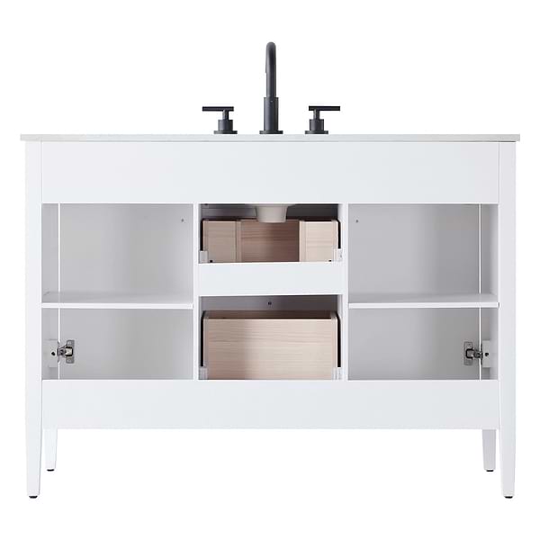 Juelle White 48" Single Vanity with Cultured Marble Top