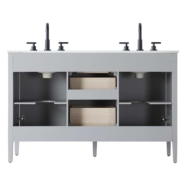 Juelle Gray 54" Double Vanity with Cultured Marble Top