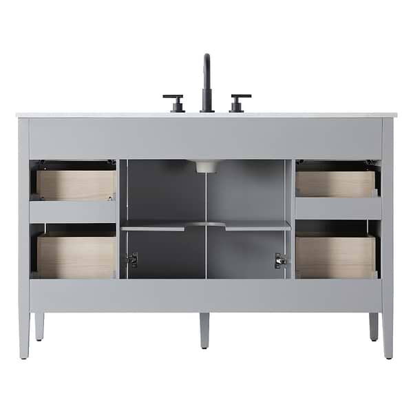 Juelle Gray 54" Single Vanity with Cultured Marble Top