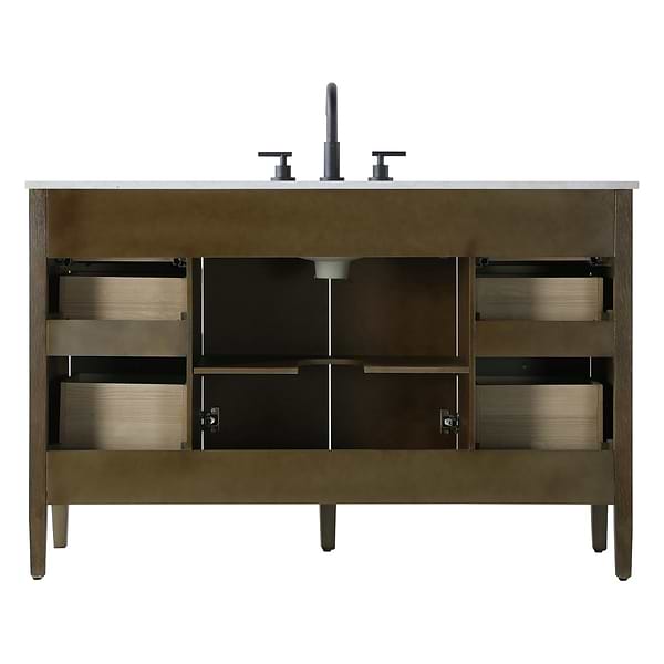 Juelle Hazel Oak 54" Single Vanity with Cultured Marble Top