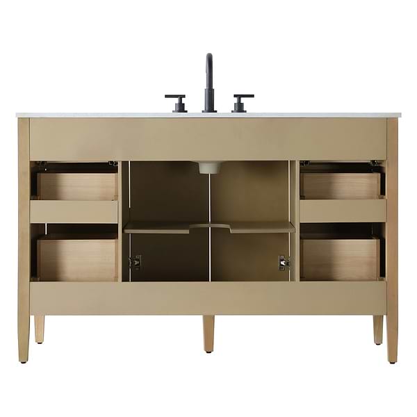 Juelle Honey Oak 54" Single Vanity with Cultured Marble Top