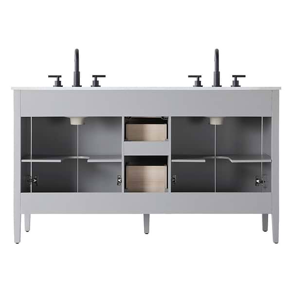Juelle Gray 60" Double Vanity with Cultured Marble Top