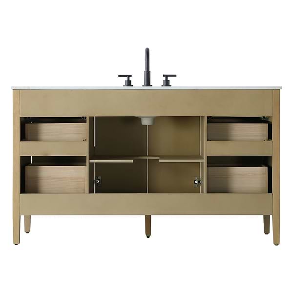 Juelle Honey Oak 60" Single Vanity with Cultured Marble Top