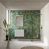 Portmore Green 4x4 Glossy Ceramic Tile; in Green Ceramic; for Backsplash, Bathroom Wall, Kitchen Wall, Shower Wall, Wall Tile; in Style Ideas Beach, Contemporary, Cottage, Craftsman, Farmhouse, Industrial, Mediterranean, Modern, Traditional, Transitional