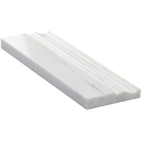 Bianco Dolomite White 4x12 Polished Marble Base Molding 