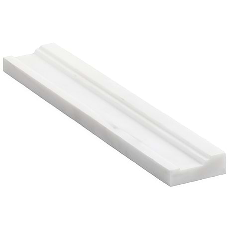 Bianco Dolomite White 2x12 Premium Honed Marble Charrail