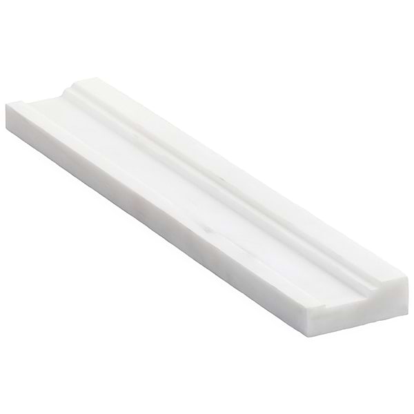 Bianco Dolomite White 2x12 Premium Honed Marble Charrail